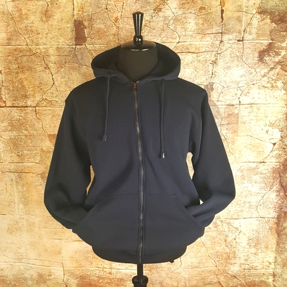 Original Deluxe Other - Full Zip Lightweight Navy Blue Hoodie-Large